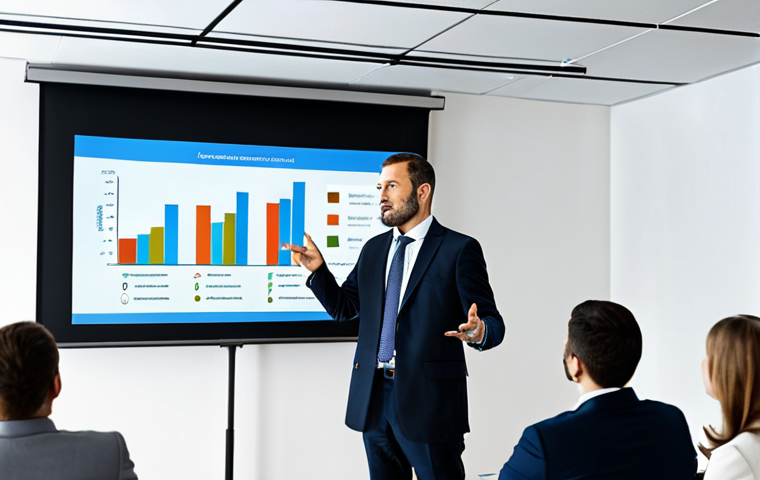 Business Communication**
"A professional speaker giving a presentation at a conference, fully clothed in appropriate business attire, gesturing with their hand, a diverse audience listening attentively, a projection screen displaying data visualizations in the background, modern conference room setting, safe for work, perfect anatomy, correct proportions, natural pose, well-formed hands, proper finger count, professional, family-friendly."
**