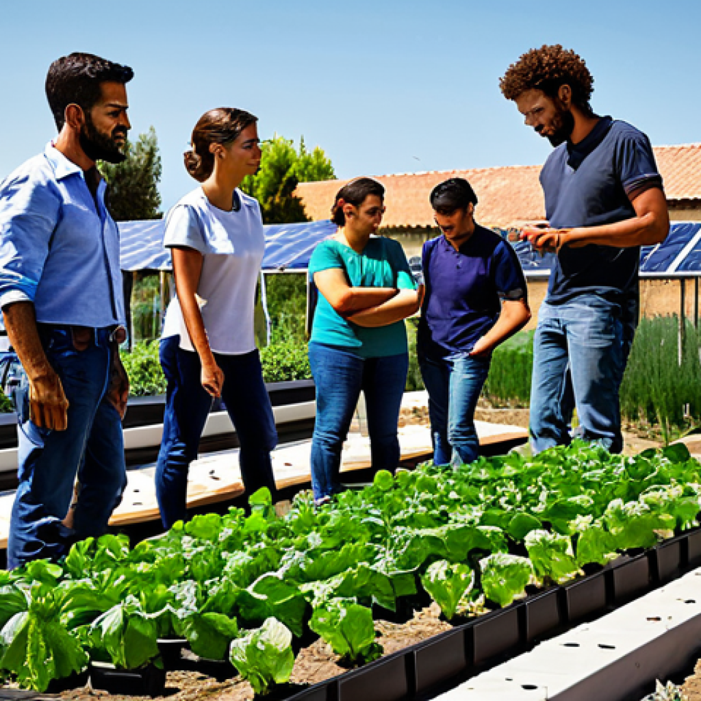 Collaborative Community Project**

"Diverse group collaborating on a community garden project, fully clothed, appropriate attire. Solar panels visible on nearby building. Safe for work, professional, perfect anatomy, natural proportions, community engagement, Madrid setting."

**